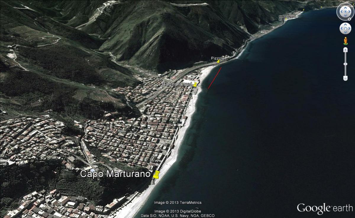 Immagine da google earth (18 marzo 2012) Cella sedimentaria bagnara sud